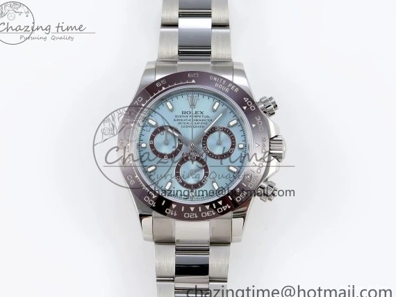 0418 TimelessDesign DAYTONA 116506 SS OMF BEST EDITION ICE BLUE DIAL ON SS BRACELET A7750 (SLIM MOVEMENT) 1811